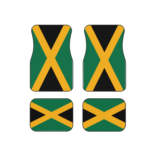 Jamaican Flag Car Mats Set - Vibrant Automotive Accessories