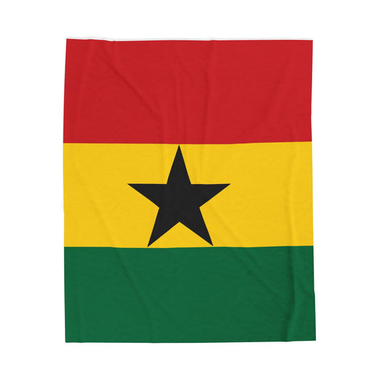 Ghana Flag Velveteen Plush Blanket - Cozy Home Decor for Celebrations