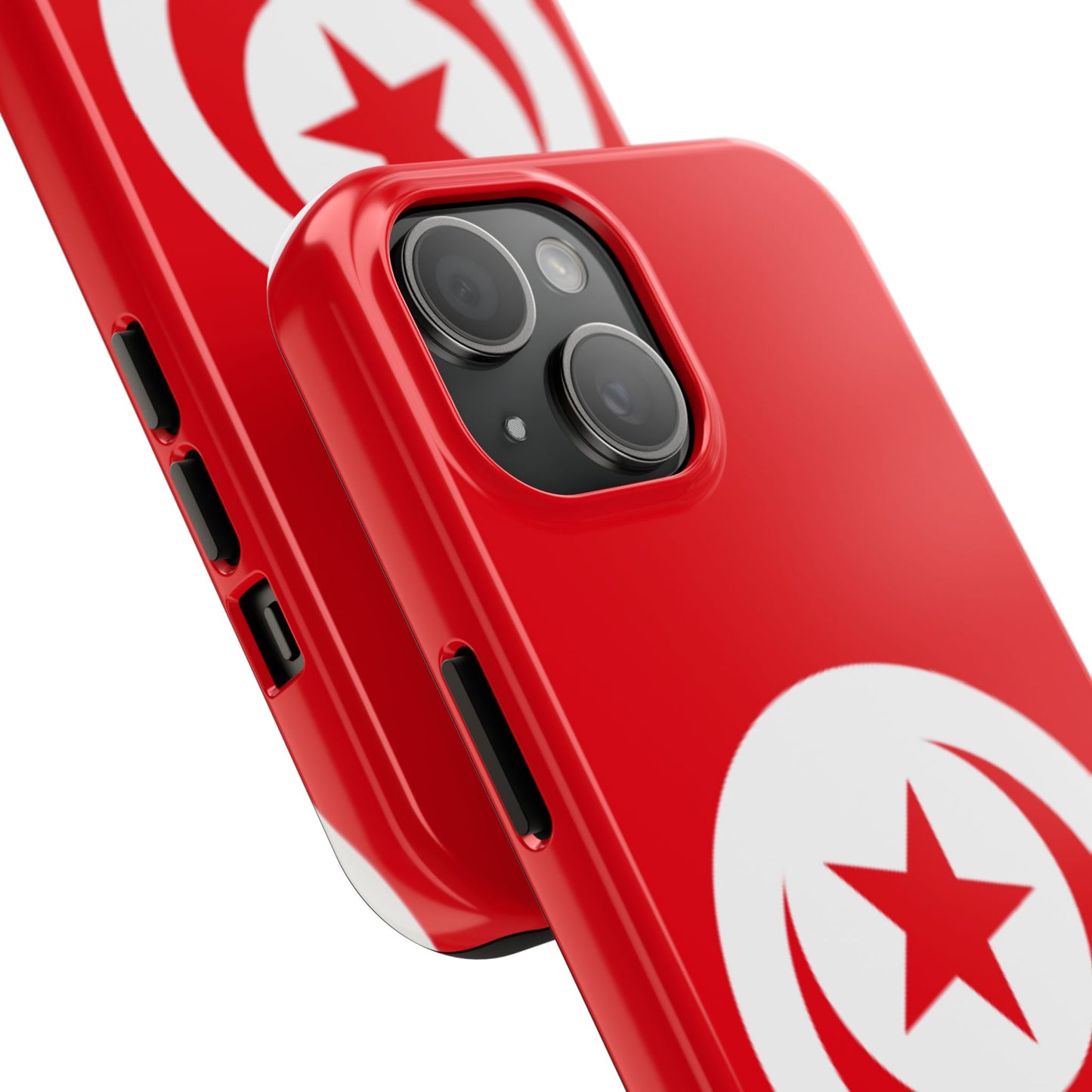 Tough Phone Case with Tunisian Flag Design - Durable Protection for Travelers & Sports Fans