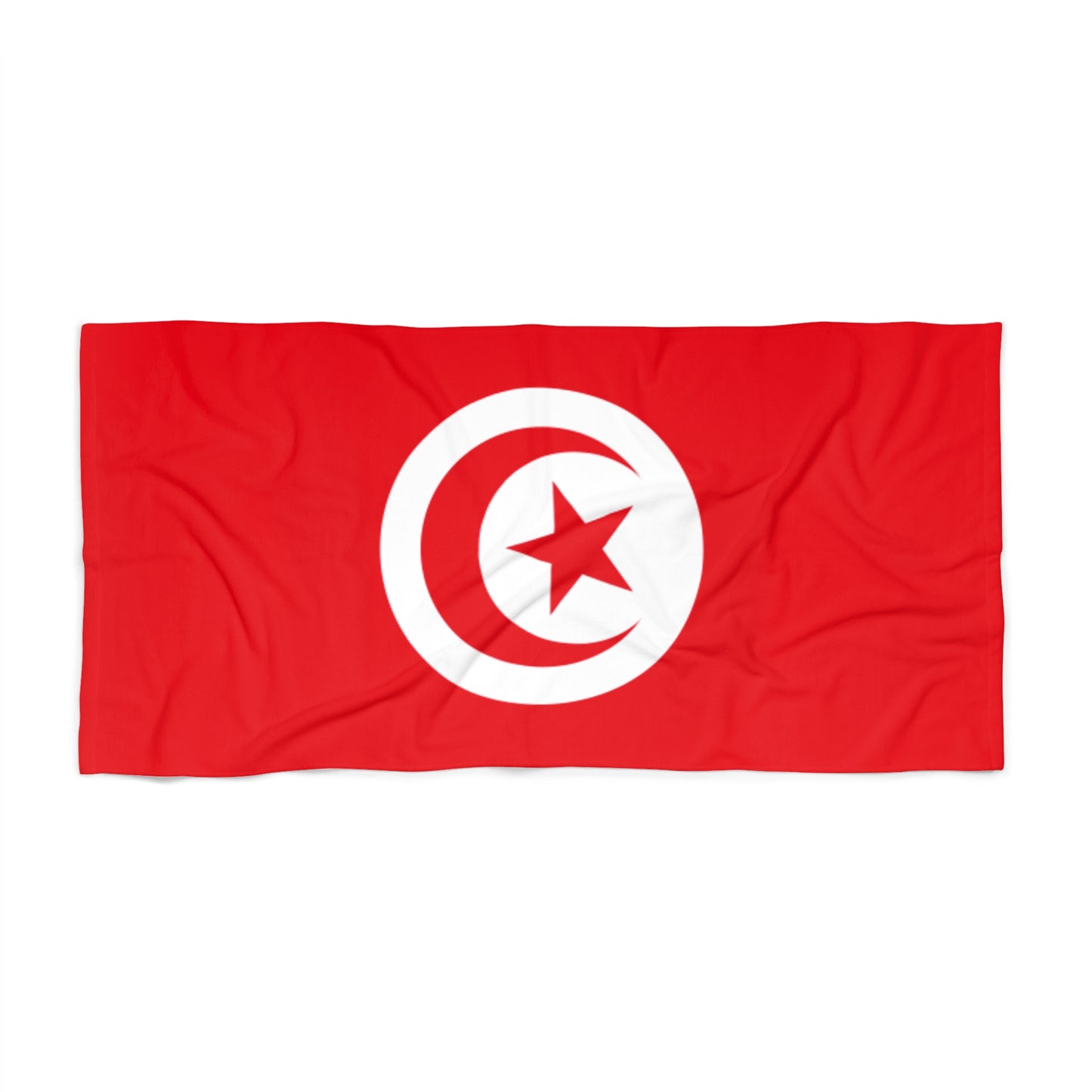 Tunisia Flag Beach Towel - Vibrant Red Towel for Summer Fun & Pool Parties