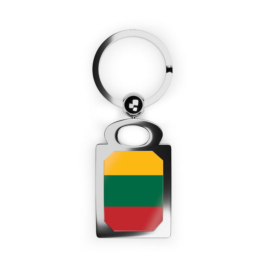 Personalized Rectangle Photo Keyring with Lithuania Flag