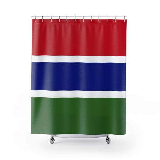 Gambian Shower Curtain - Bold Red, Blue & Green Design