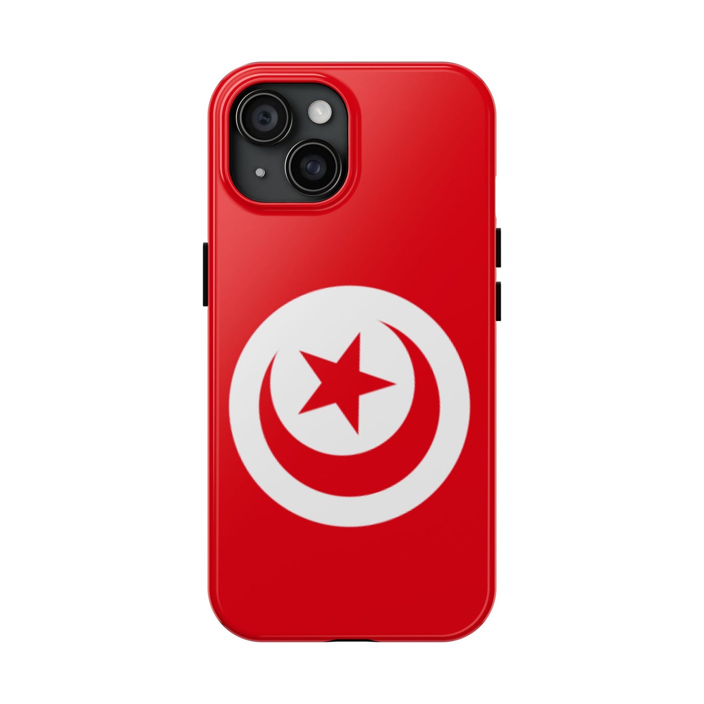 Tough Phone Case with Tunisian Flag Design - Durable Protection for Travelers & Sports Fans