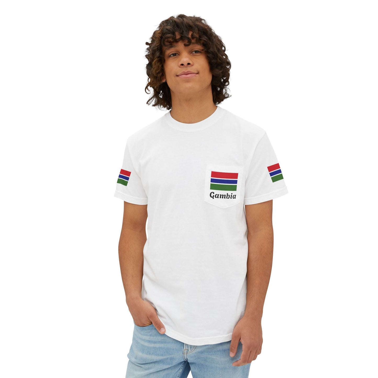 Gambia Unisex Garment-Dyed Pocket T-Shirt