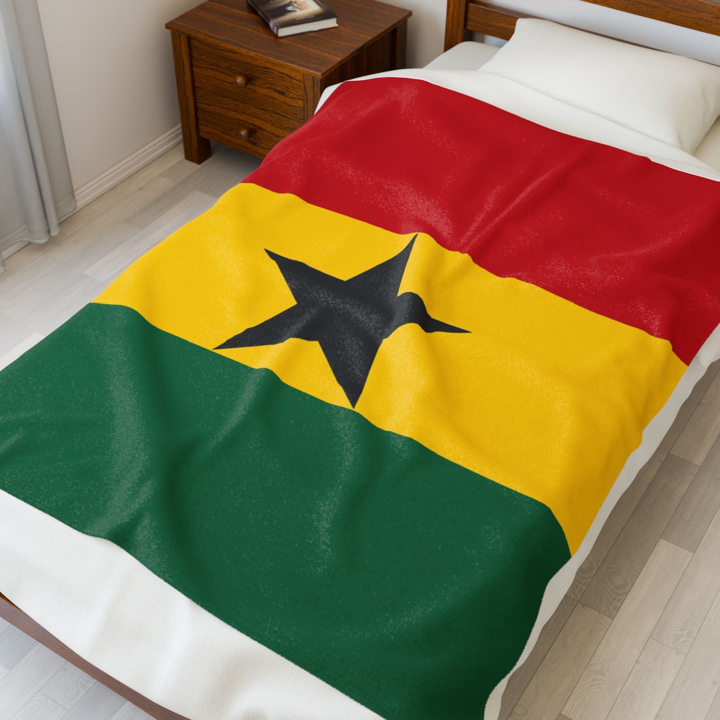 Ghana Flag Velveteen Plush Blanket - Cozy Home Decor for Celebrations