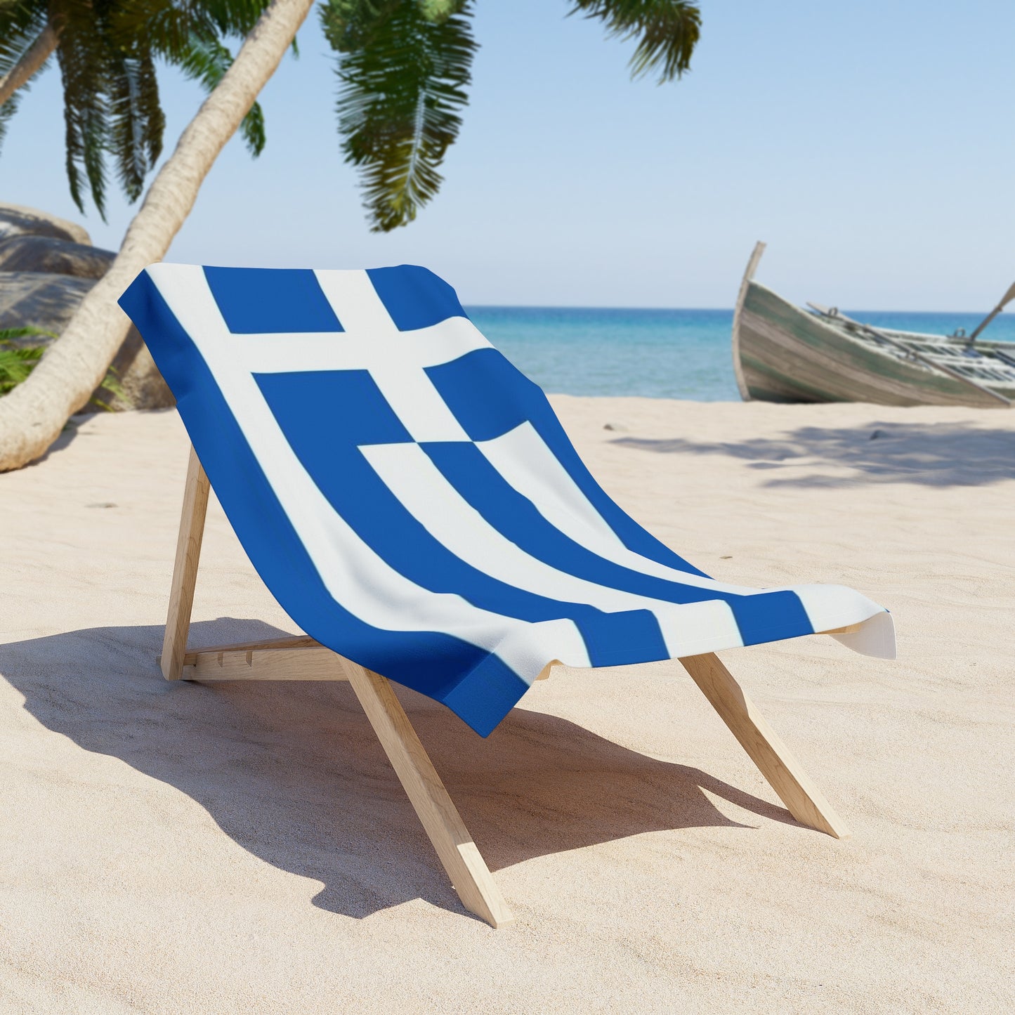 Greece Flag Beach Towel - Perfect for Summer Vacations and Pool Days