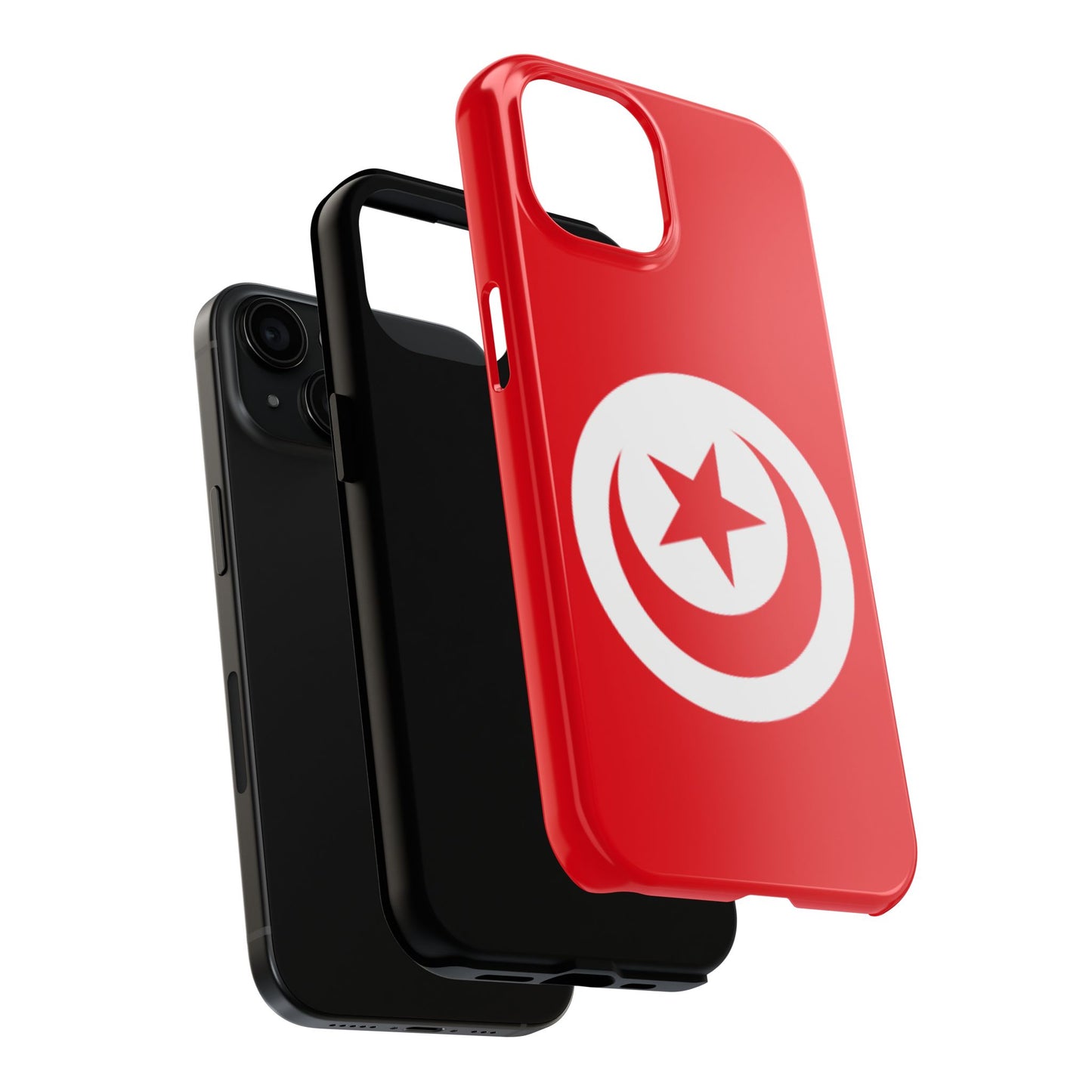 Tough Phone Case with Tunisian Flag Design - Durable Protection for Travelers & Sports Fans