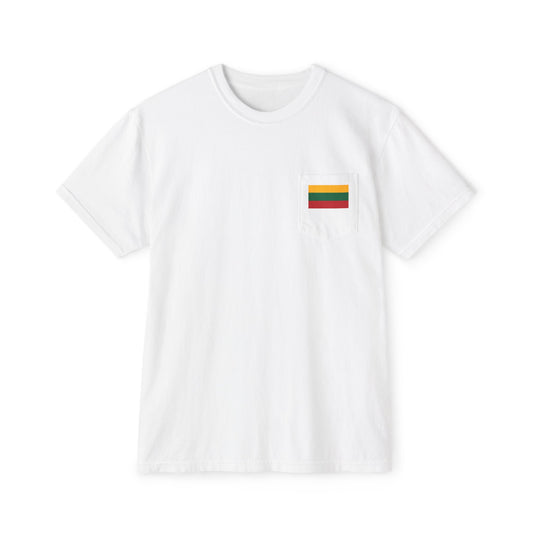 Lithuanian Flag Pocket T-Shirt - Unisex Garment-Dyed Tee