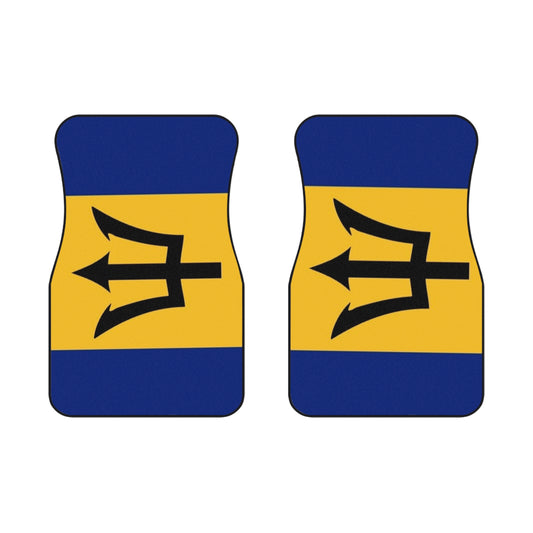 Barbados Flag Car Mats - Front Seat Floor Liners - Durable & Stylish