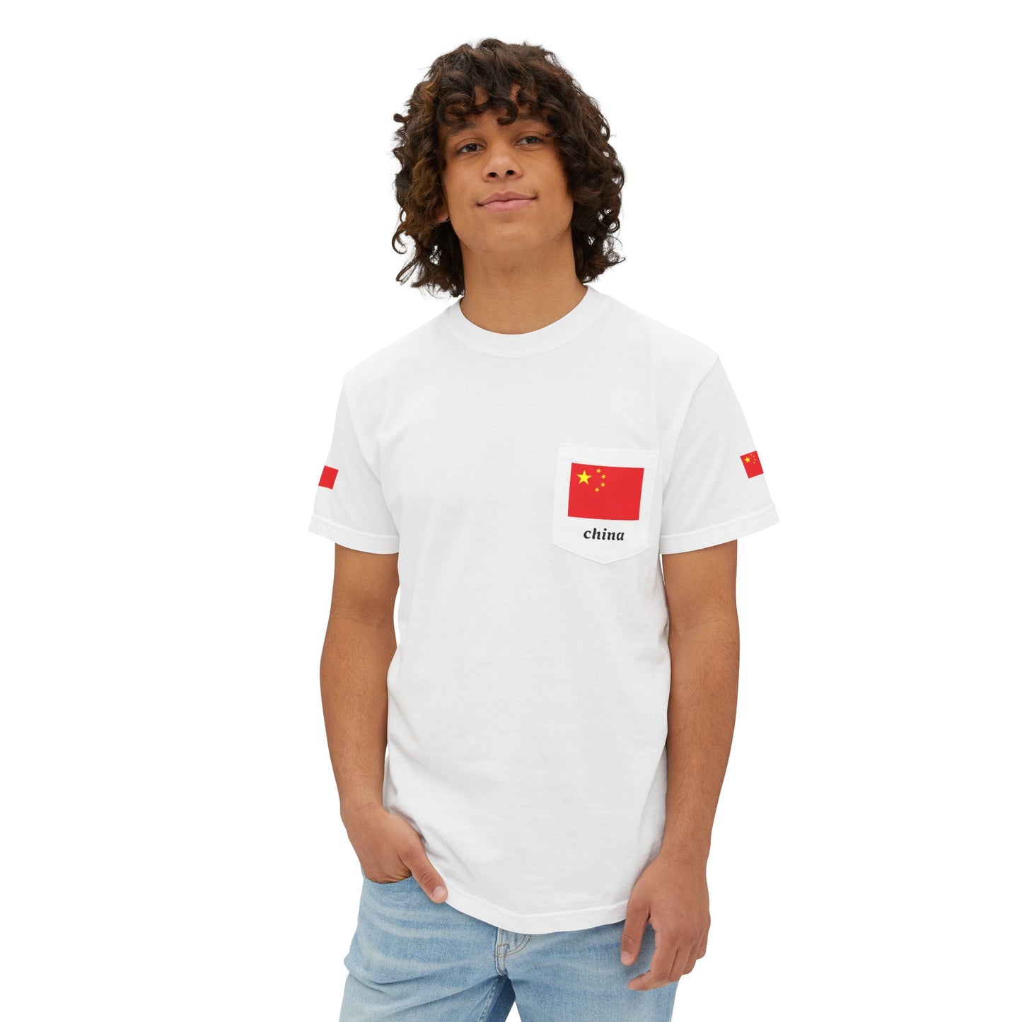 China Unisex Garment-Dyed Pocket T-Shirt